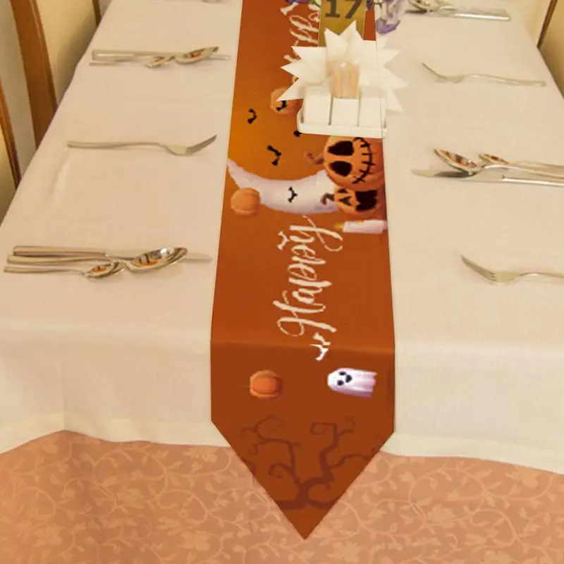 

Halloween Table Flags Pumpkins Ghosts Skeletons Table Cover Halloween Tablecloth For Outdoor Picnic Halloween Party