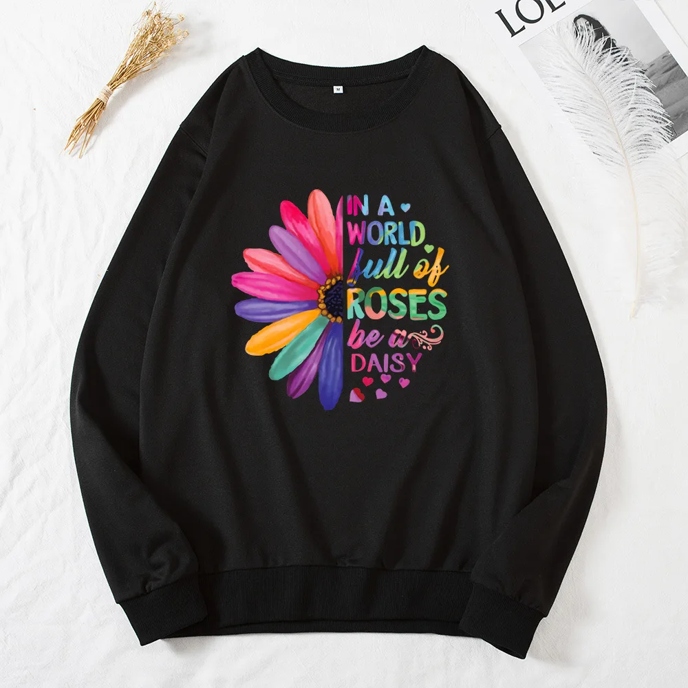 

Европейская и американская женская эстетичная толстовка с креативным цветком и круглым вырезом с длинными рукавами для женщин