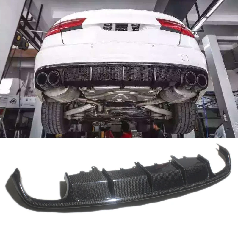 

New S6 Style Carbon Fiber Rear Diffuser Lip for A6 2014-2015