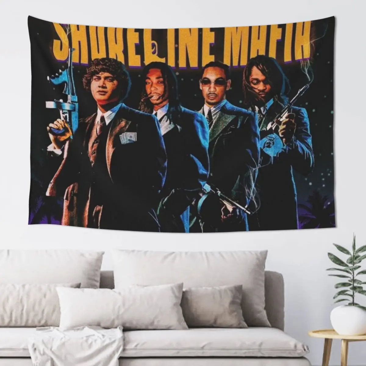 OHGEESY, Shoreline Mafia Tapestry Christmas Decoration Room Decor Cute Room Design Funny Tapestry