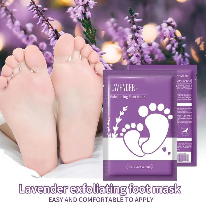 Lavender Exfoliating Foot Mask Moisturizing Foot Care Treatment, Removes Dead Skin For Soft Smooth Feet P9V0