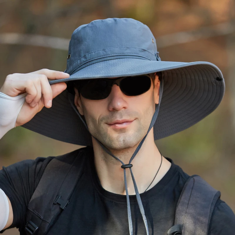Xinbaoguan 100 % Nylon 9206 Europäischer und amerikanischer Sommer-Outdoor-Sonnenschutz, extra großer Eaf-Fischerhut, Herren-Bergsteigerhut