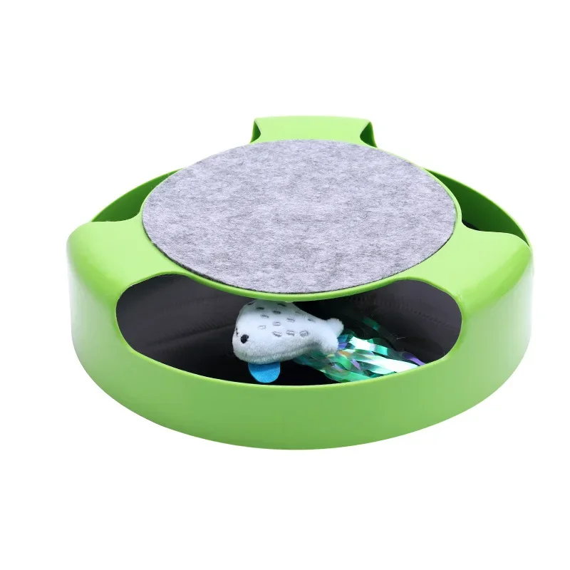 Pet Automatic Toy Tease Cats Interactive Mouse Running Along The Track Turntable Toy Smart Teasing Cat Stick Crazy Game Cat Toy