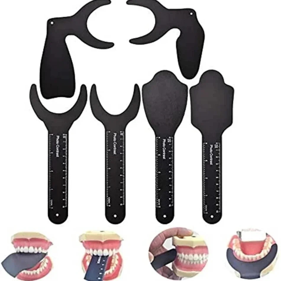 

6pcs Autoclavable Dental Photo Contrast Black Background Board Dental Contrast Intraoral Photographic Mirror Dental Tools