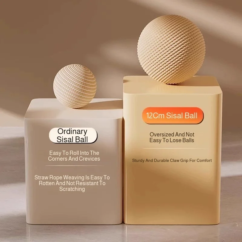 كبير التفاعلية السيزال لعبة القط الكرة الترفيه الذاتي خدش لدغة الكرة ليس من السهل فقدان لعب القط مستلزمات الحيوانات الأليفة