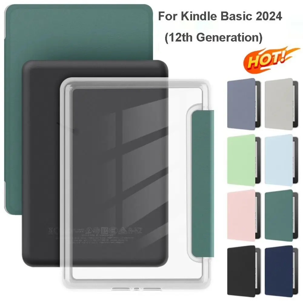 

For Kindle Basic 2024 (12th Generation) Smart Case Folio Cover Leather 6 inch e-Reader Protective Shell C2V2L3 Auto Sleep/Wake