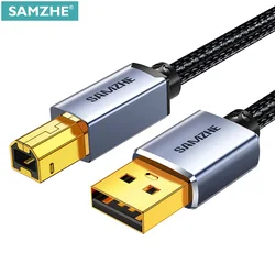 SAMZHE USB 프린터 케이블, USB 타입 B 수-A 수 USB 3.0 2.0 케이블, 캐논 엡손 HP 프린터 DAC USB 프린터용