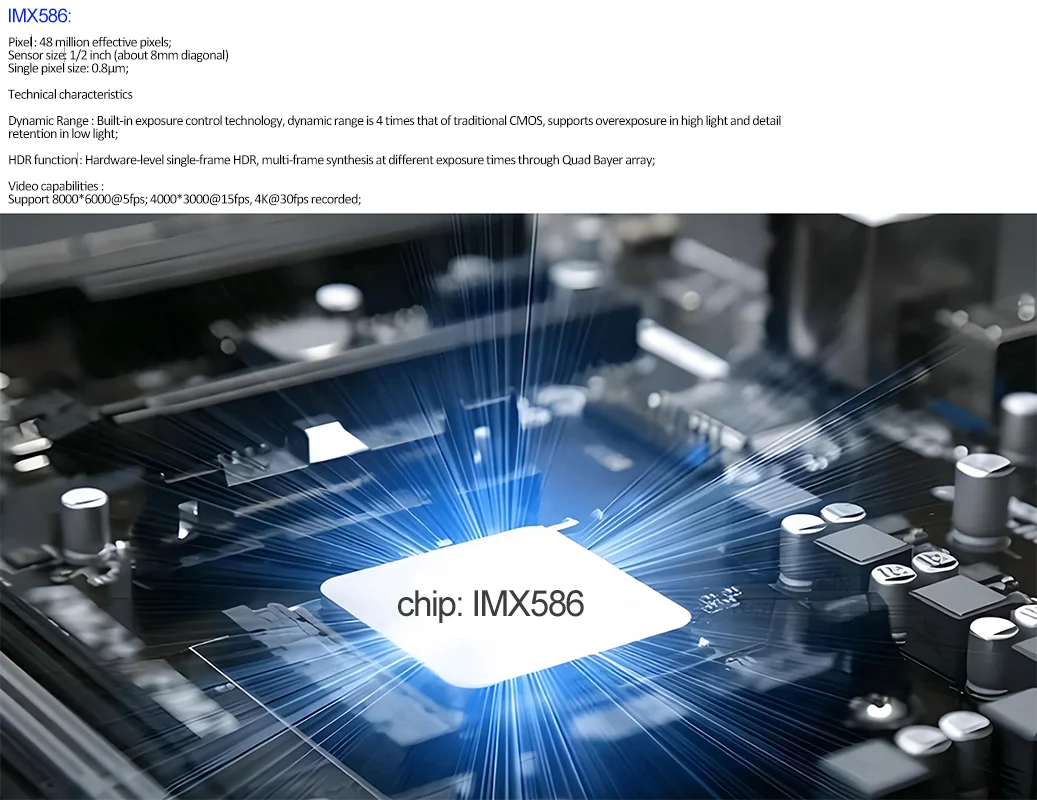 48MP IMX586 sensor USB Camera Module Board PDAF AF Autofocus 30fps Lightburn Webcam UVC/OTG USB2.0 Free Drive FPC Split Cable