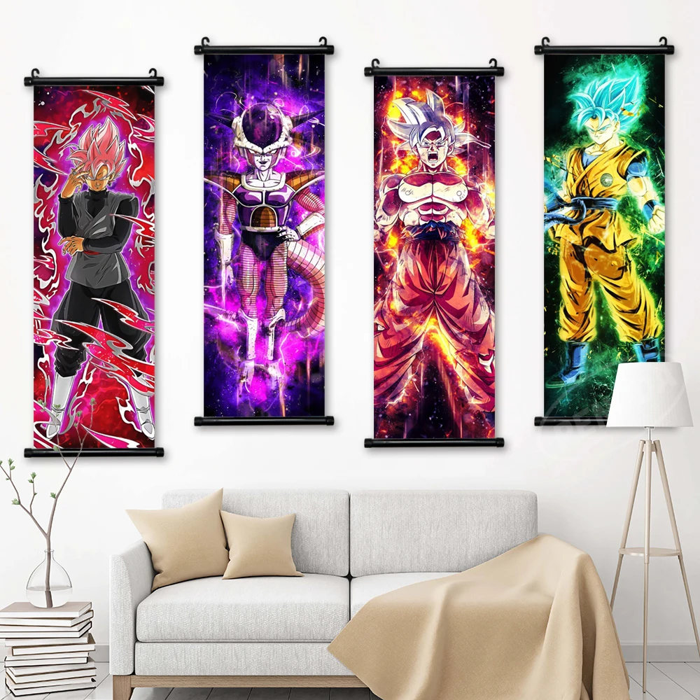 

Wall Artwork Anime Canvas Dragon Ball Pictures Goku Painting Vegeta IV Printed Poster Son Gohan Hanging Scrolls Home Decoration