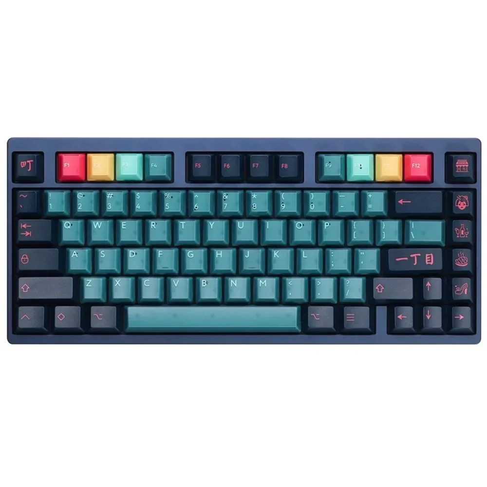 Pbtfans kabukicho r2 keycaps kit/deskmat abs cereja perfil translúcido personalizado keycap para jogos acessórios de teclado mecânico