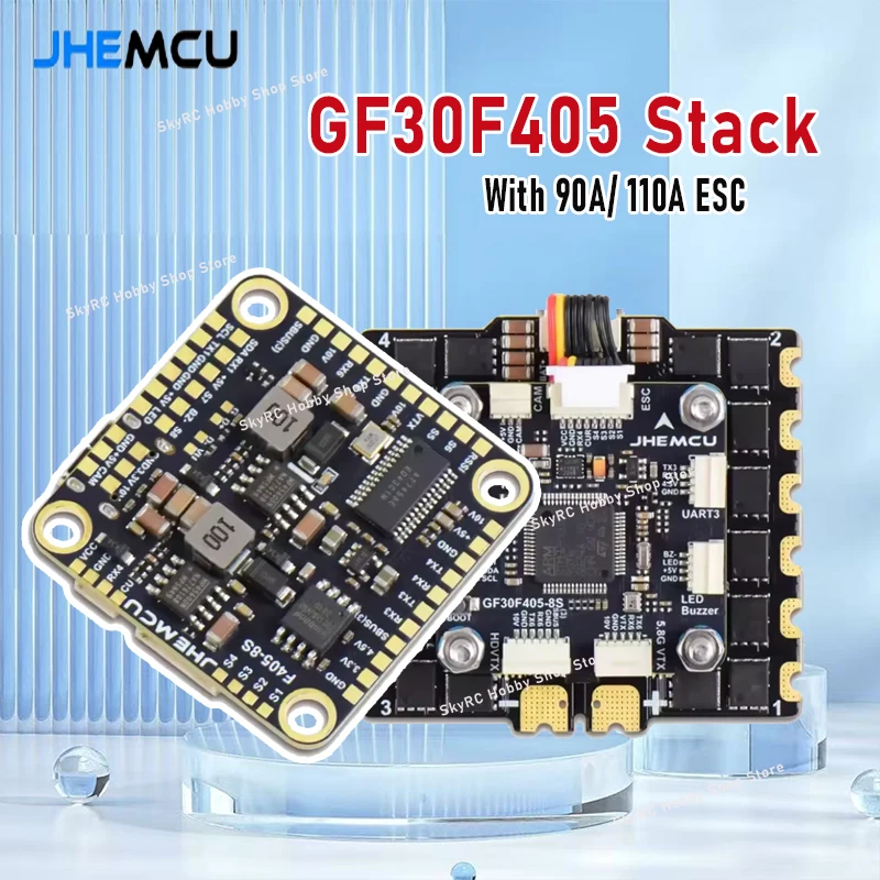 

JHEMCU GF30F405 Стек с регулятором скорости 90 А/110 А ESC 3-8S, совместимый с модулями GPS и телеметрии для продвинутых сборков дронов ​