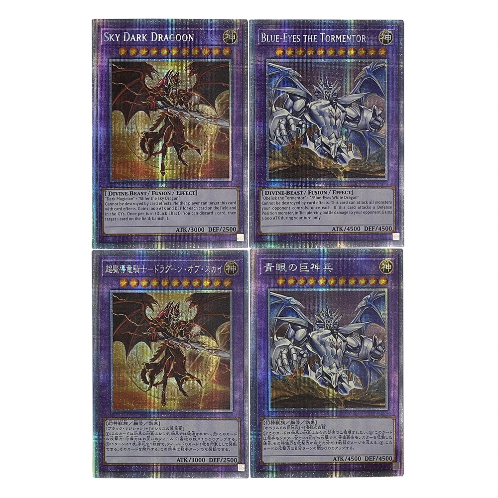 Diy Yu-Gi-Oh! Slifer The Sky Dragon Collection Card Gauze Flash Ygo Obelisk The Tormentor Blue-Eyes White Dragon Gift Toys