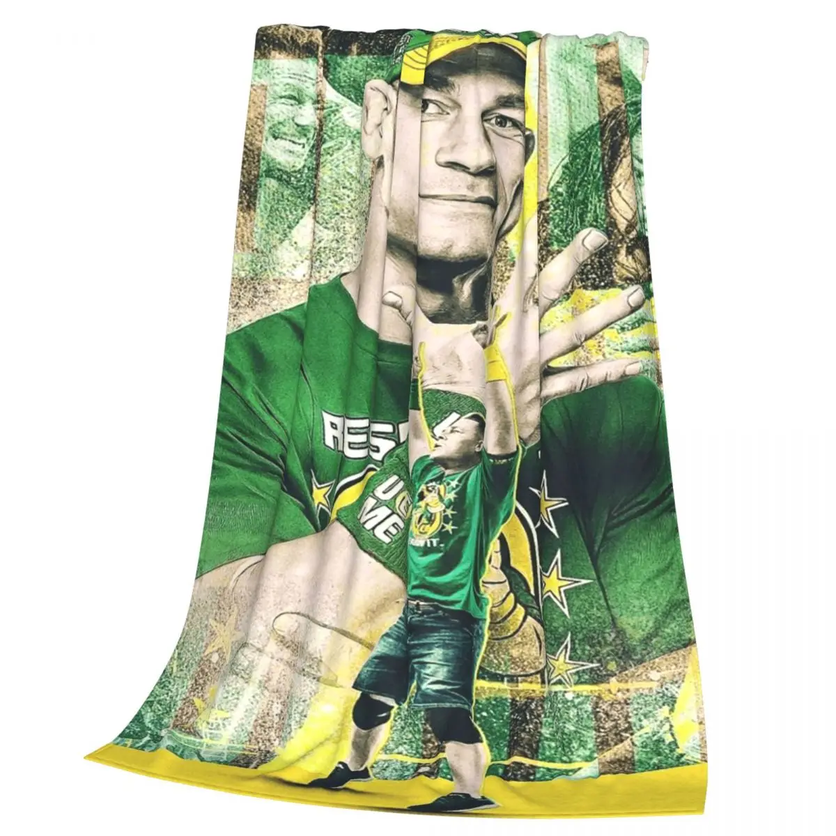 John Cena 20 Years Never Give Up Wrestling Blankets Soft Warm Flannel Throw  Cover for Bed Living room Picnic Travel Home Couch