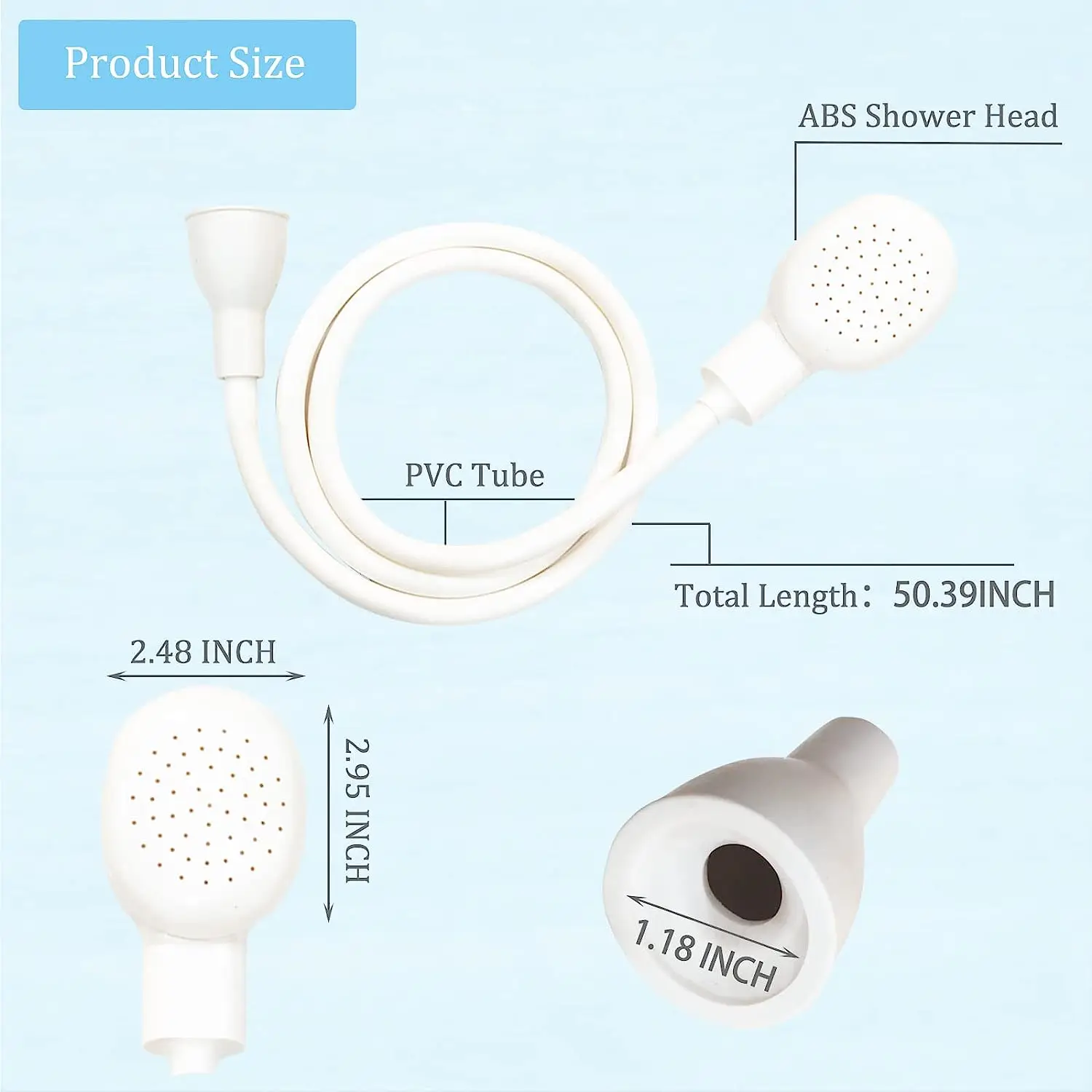 Portable Sink Spray Hose Shampoo Sprayer Rubber Pet Bath Handheld Shower for Bathing Baby,Pets,Washing Hair,Quick Connect Nozzle