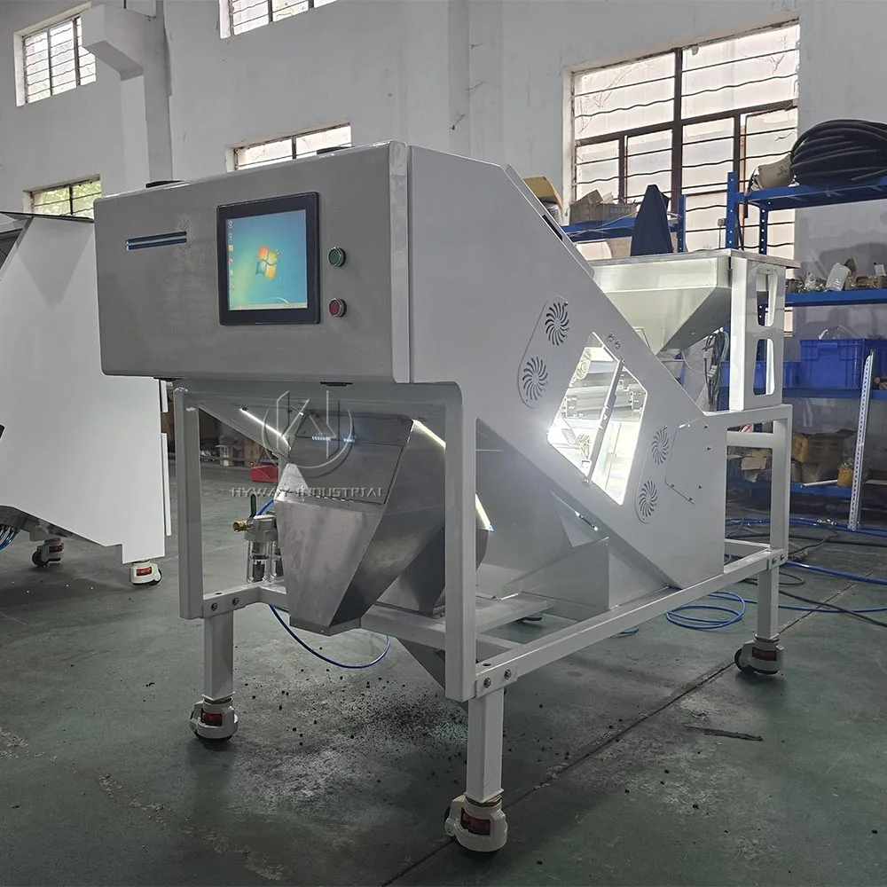 Máquina Clasificadora Inteligente por Color de Plástico con IA para Nueces, Granos de Café, Cerezas, Ajo, Chile, Aceitunas, Tomates y Carne Seca