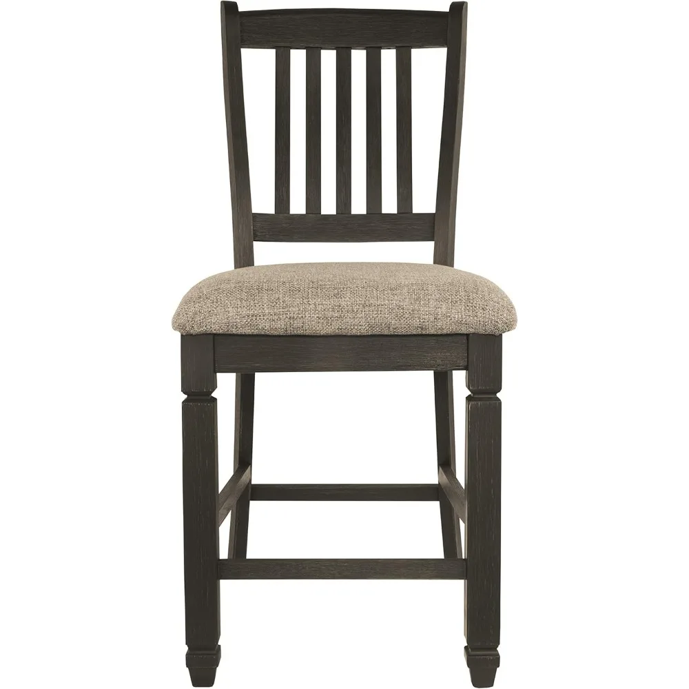 เก้าอี้บาร์สตูลหุ้มเบาะสูง 24.38 นิ้ว รุ่น Tyler Creek Farmhouse ชุด 2 ตัว สีดำสนิท