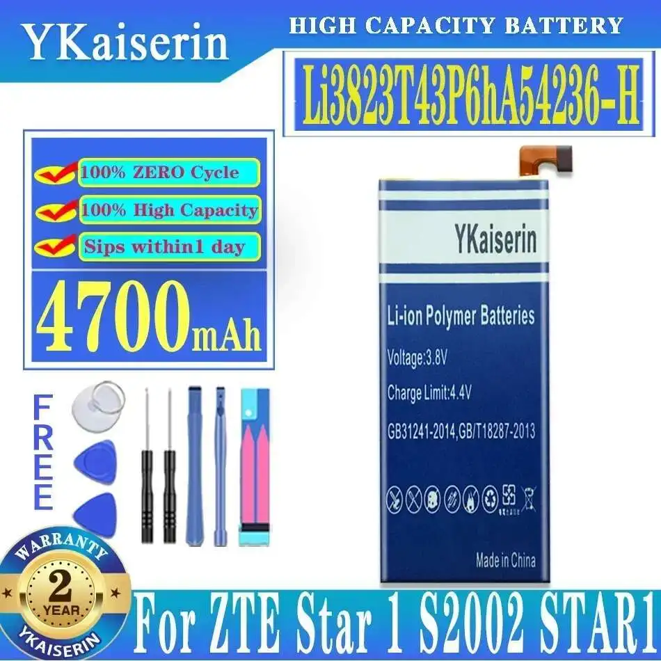 

Mobile Phone Battery Li3823t43p6ha54236-H 4700Mah For Zte Nubia Z7 Mini NX507J Blade S6 Q5-T T630 Q5-C G717C G718C