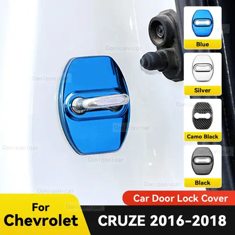 자동차 도어 잠금 장식 보호 커버 플래그 엠블럼 스테인레스 스틸 케이스 CHEVROLET CRUZE 2016 2017 2018 자동차 액세서리