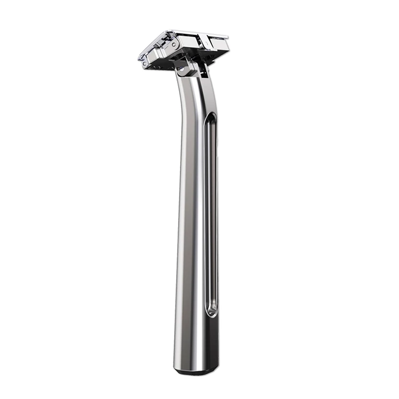 Whityle 20T Glide Pro 4D Super zweischneidiger Sicherheitsrasierer mit halber Klinge und Reise-Aufbewahrungstasche aus Leder für die Pflege von Männern – Detail 3