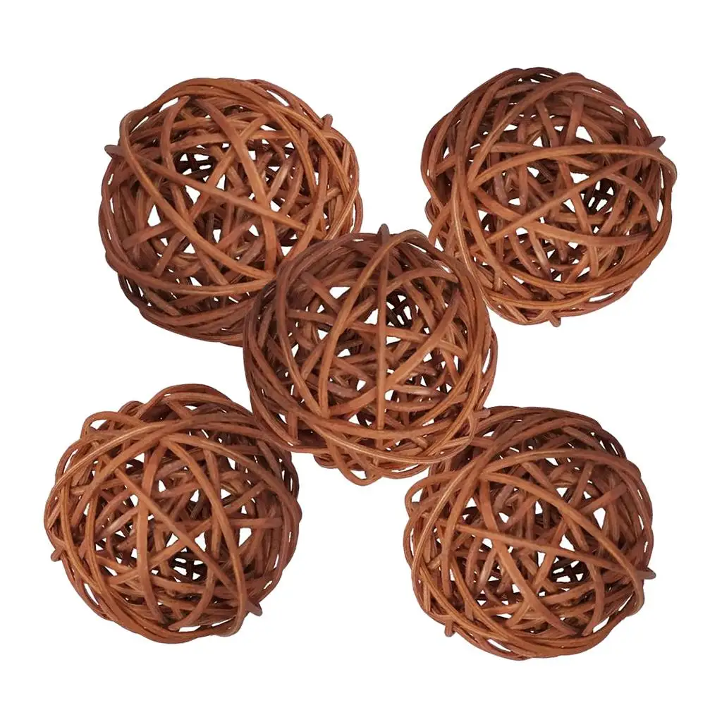 5pack Rattan Ball Wicker Balls DIY Vase And Bowl Filler Ornament for Party