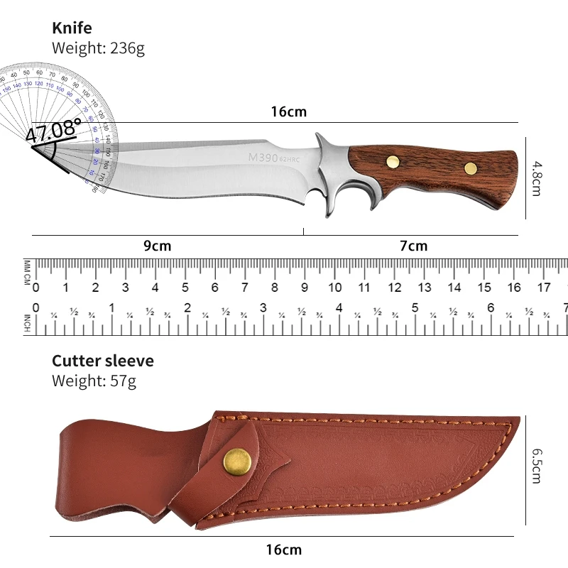 Wilderness survival knife multifunctional outdoor knife portable knife high hardness sharp straight knife outdoor small knife fr