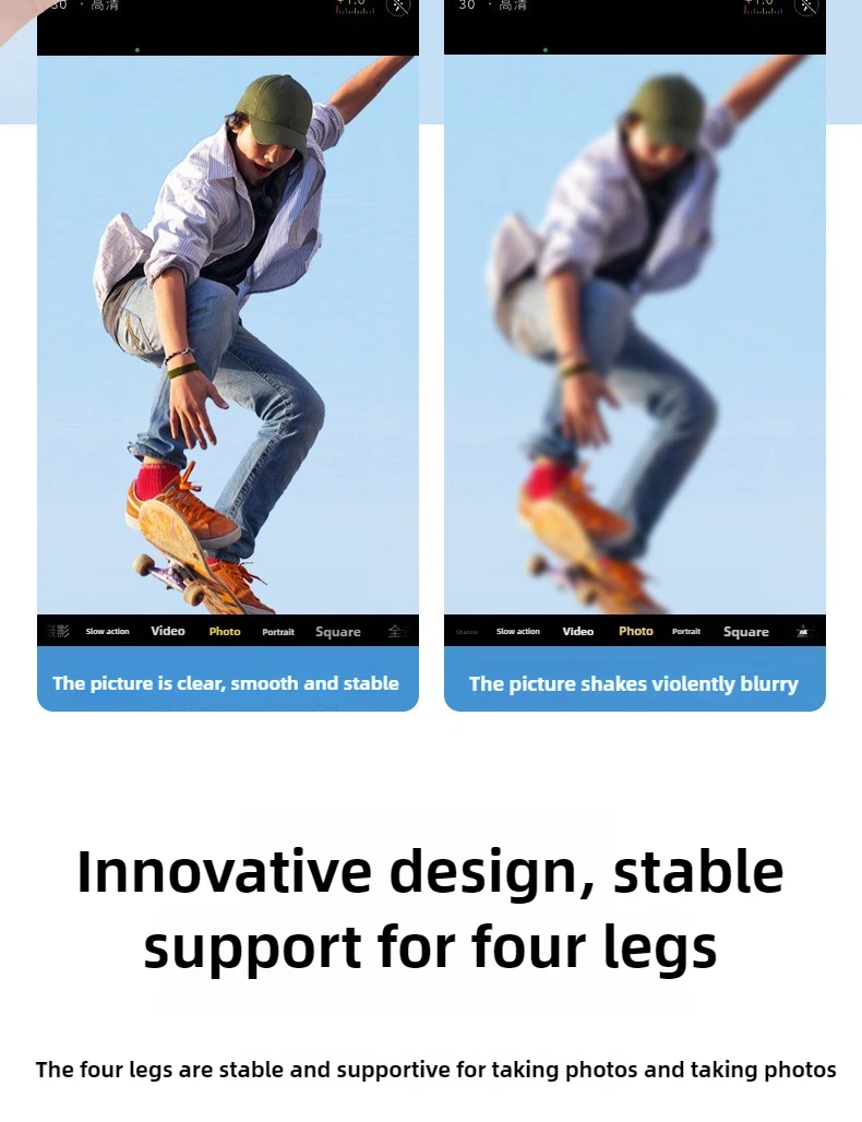 Bluetooth Selfie Stick Stabilizer AI Gesture Control 360 ° Rotation Tripod Stand Anti-shake Face Tracking Selfie Stick Tripod