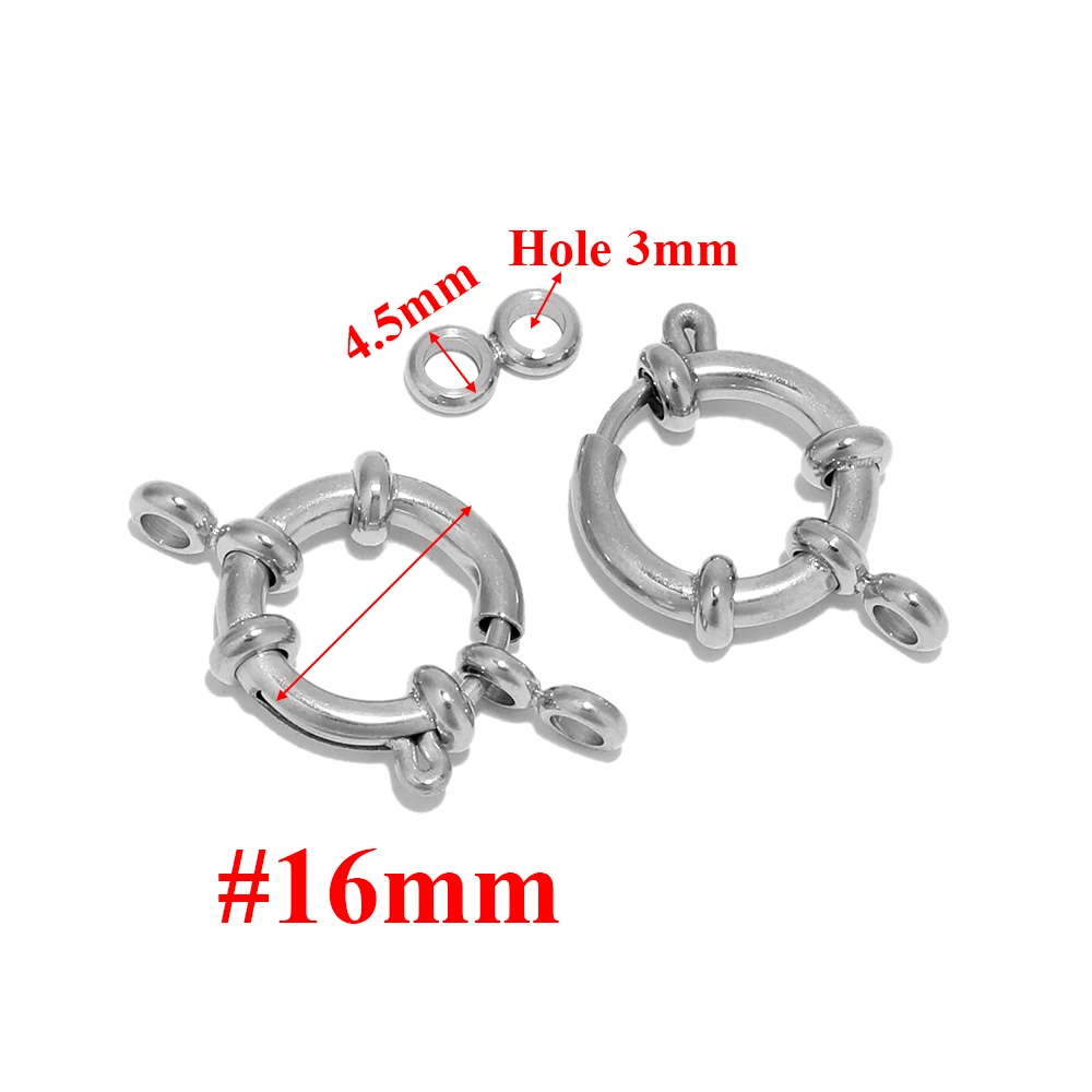 4 Stück Edelstahl runde Federringverschlüsse DIY Schlüsselbein Halskette Haken Schmuckherstellung 8 Verbinder Erkenntnisse Armbandzubehör