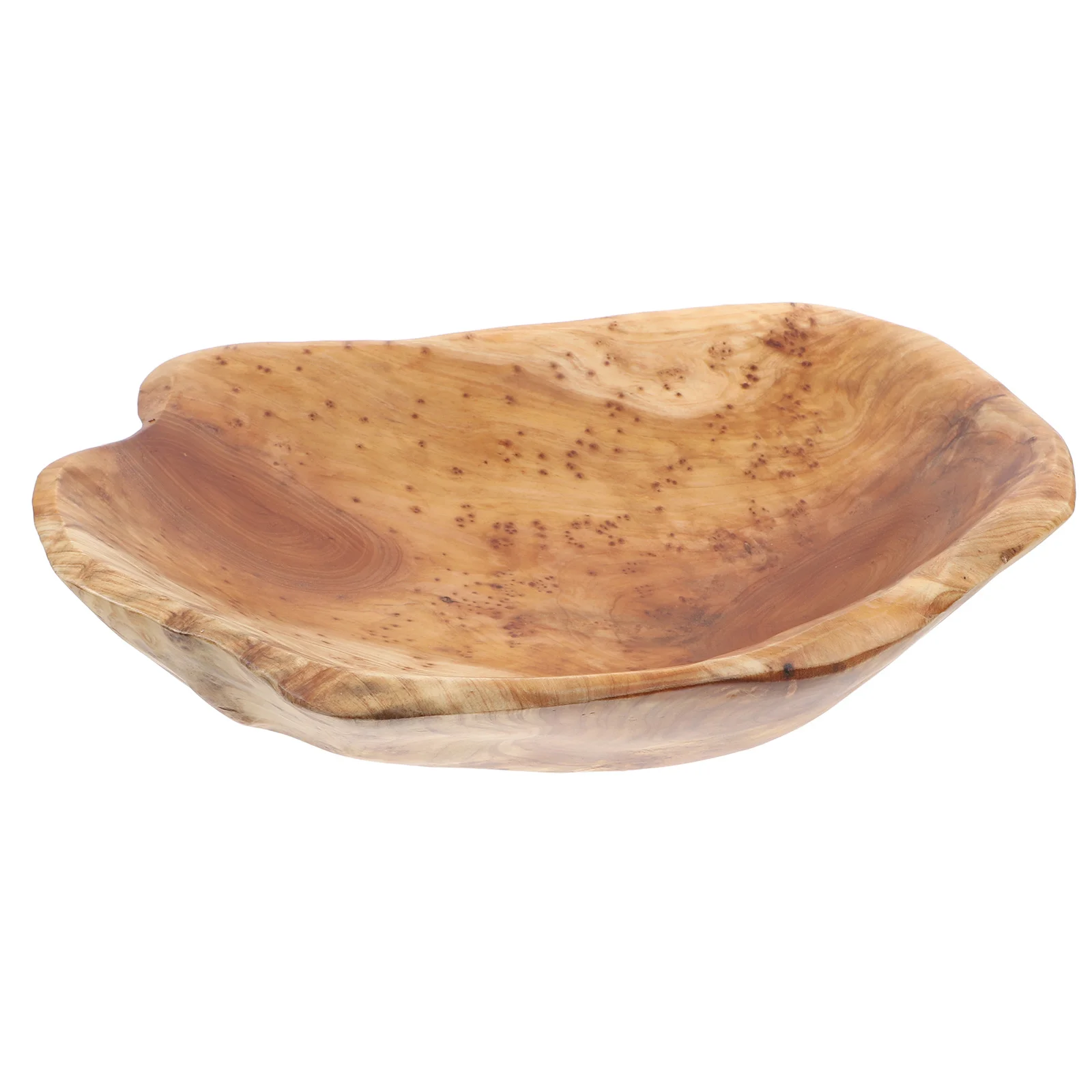 

Artistic Carved Natural Wood Fruit Bowl Functional Decorative Serving Plate for Fruits Desserts Entryway Table Centerpiece Large