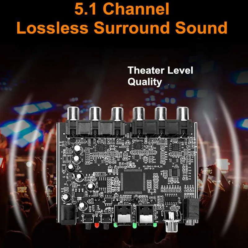 DAC Module 5.1 Channel AC-3 PCM Digital Optical DTS RCA HiFi Stereo Audio Home Theater Decoder Amplifier Decoding Board