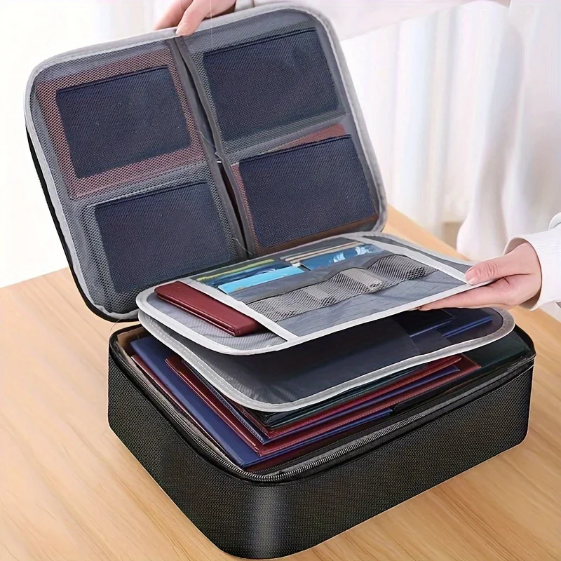 

File Pack Multi functional certificates Pack Large Capacity Storage box Handheld Home Lock certificates Pack File Storage