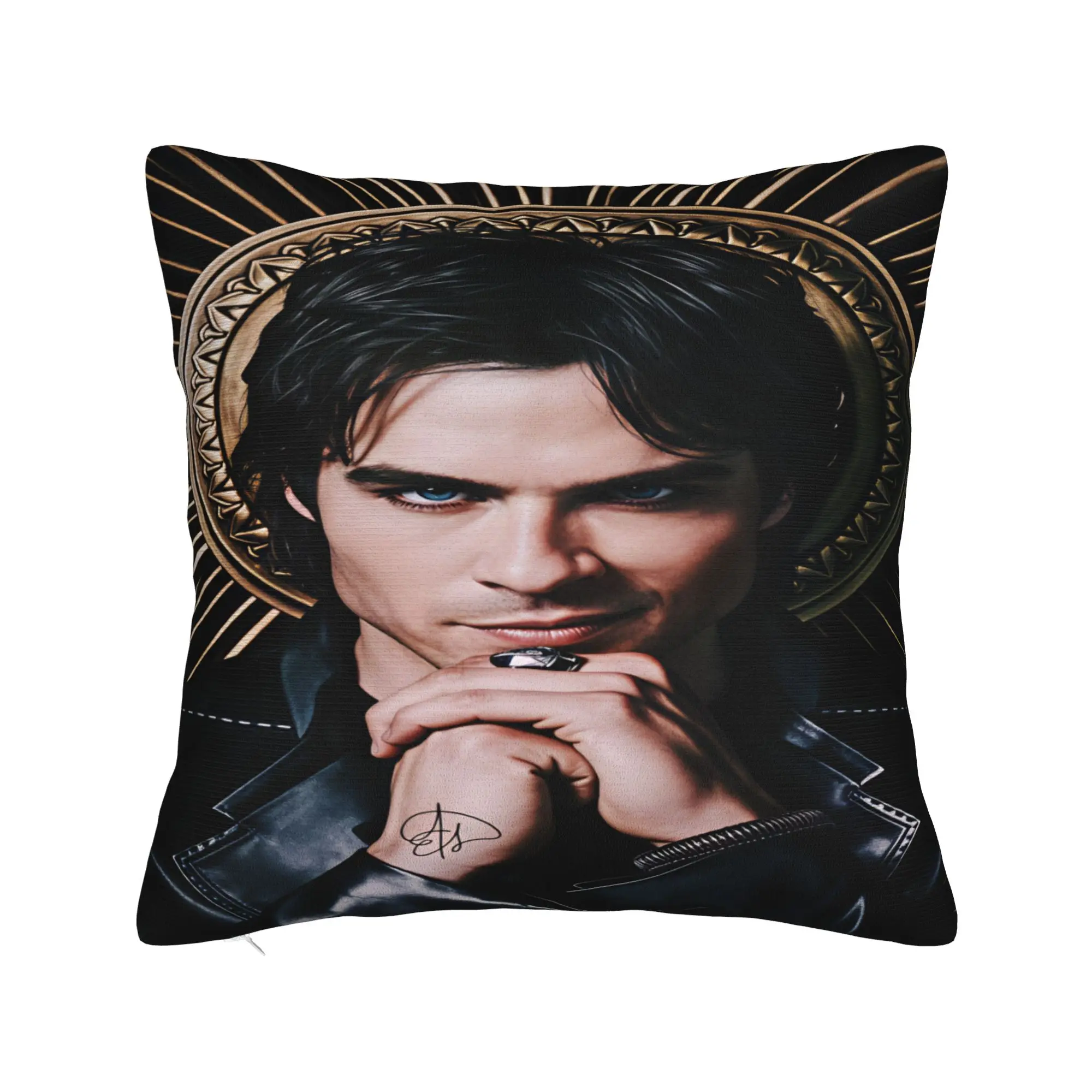 Pillow Cover Ian Somerhalder  Funny Pillow Case For Sofa Car Home Decor Pillowcases