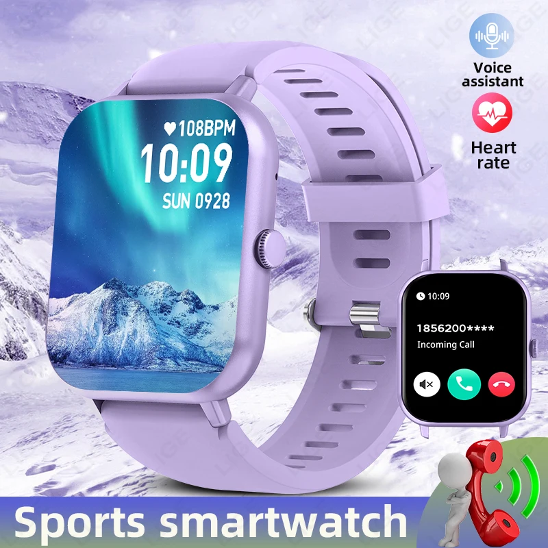 

LIGE 1,83 дюйма HD-экран Смарт-часы IP67 Водонепроницаемый Bluetooth Шагомер вызова 100+ спортивных режимов Мониторинг сна Смарт-часы Мужчины Леди