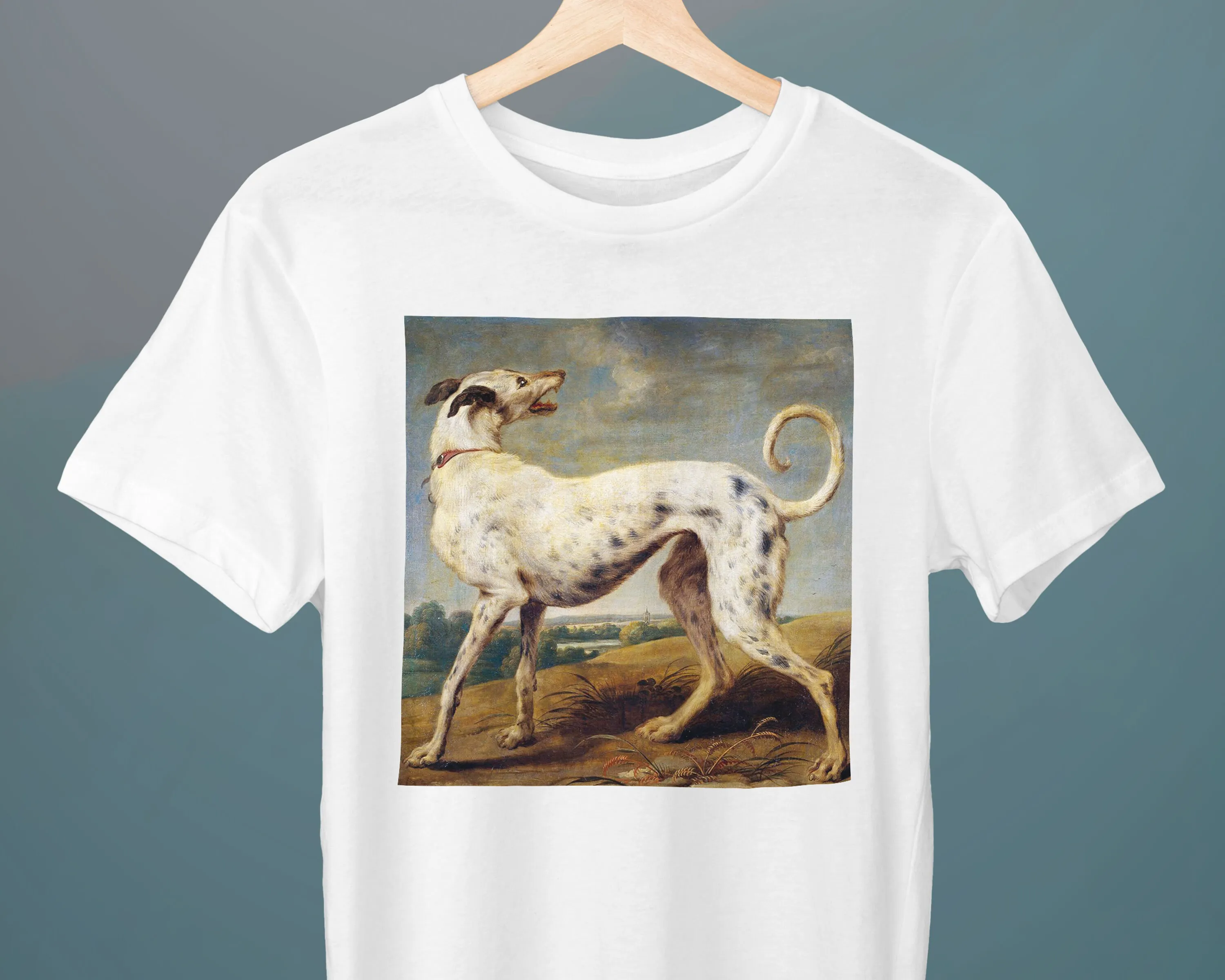 A White Greyhound Paul De Vos Painting Unisex T-shirt Art