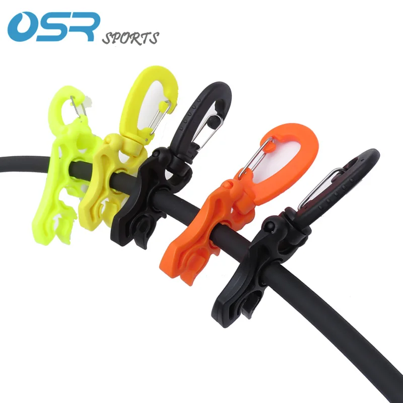 Scuba Diving Regulator Double BCD Hose Holder With Clip Buckle 10x10mm/10x6mm Hook Snorkeling Tools Accessories