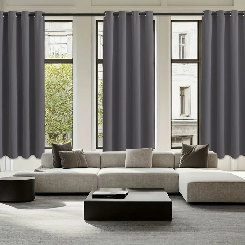 

1 PC Modern Solid Color Blackout Curtains for Living Room Bedroom Dining Decoration Thermal Insulation Partition door