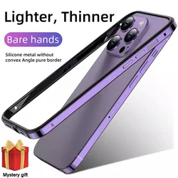 Four-corner Silicone Aluminum Alloy Bumper Frame Phone Case for iPhone 17 16 15 14 13 12 11 Pro Max 16Plus Anti-Knock Back Cover