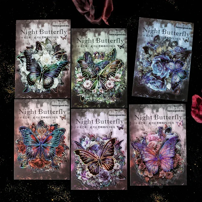 10 قطعة لوازم الحيوانات الأليفة ملصق خلفية ليلة فراشة كتيب المواد أعواد تزيين سجل القصاصات قطع 161*96 مللي متر #3