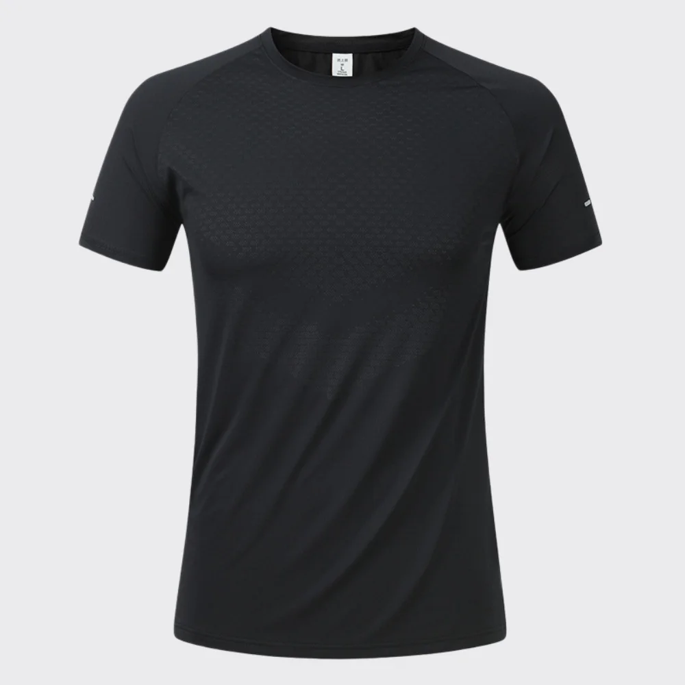 2026 New Men's Sports Ice Silk Short Sleeves Tee Summer Gym Running Fitness Cycling T-Shirt Quick-Dry Breathable Solid Color Top