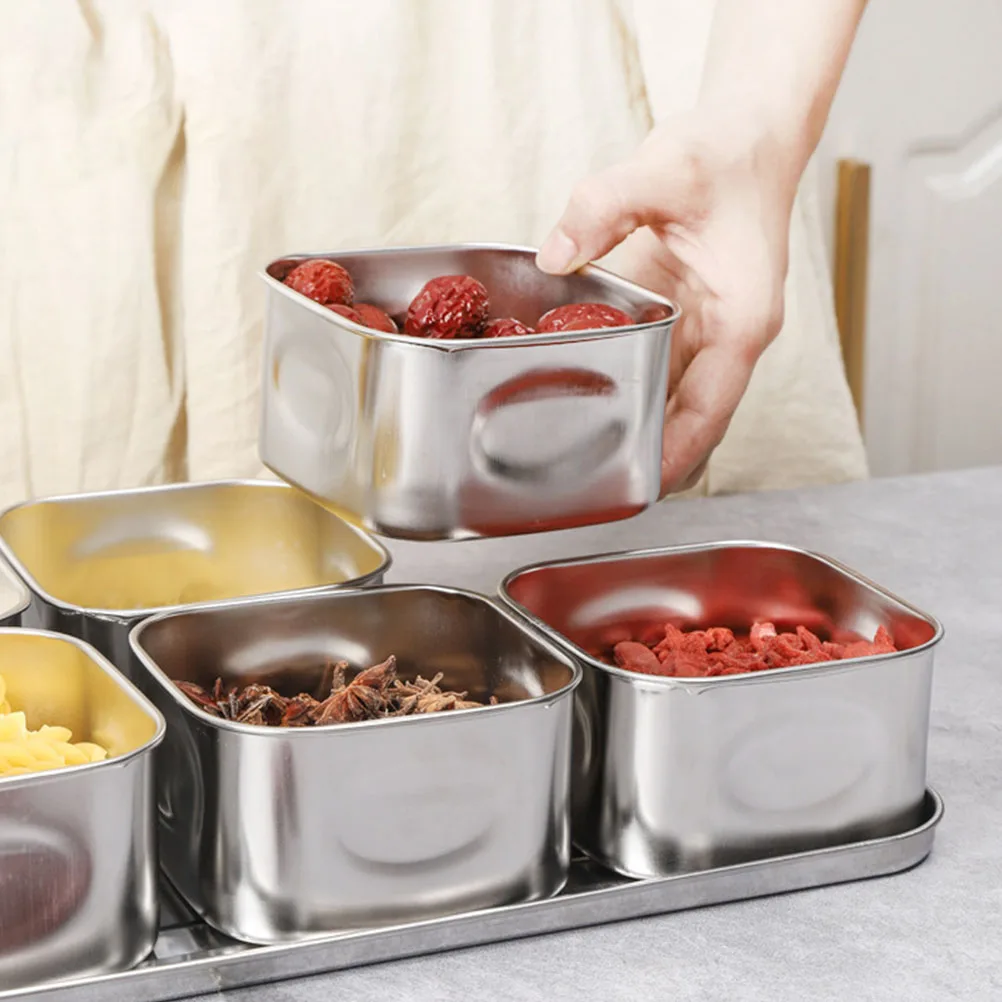 

1 set Six Grids Spice Boxes Removable Lid Seasoning Storage Containers Kitchen Canisters Housewarming Gift Kitchen Supplies