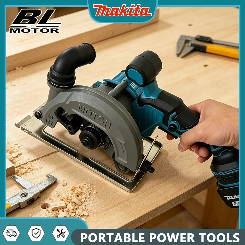Бесщеточная электрическая циркулярная пила Makita 150 мм (6 дюймов) для работы одной рукой, дисковая пила для деревообра