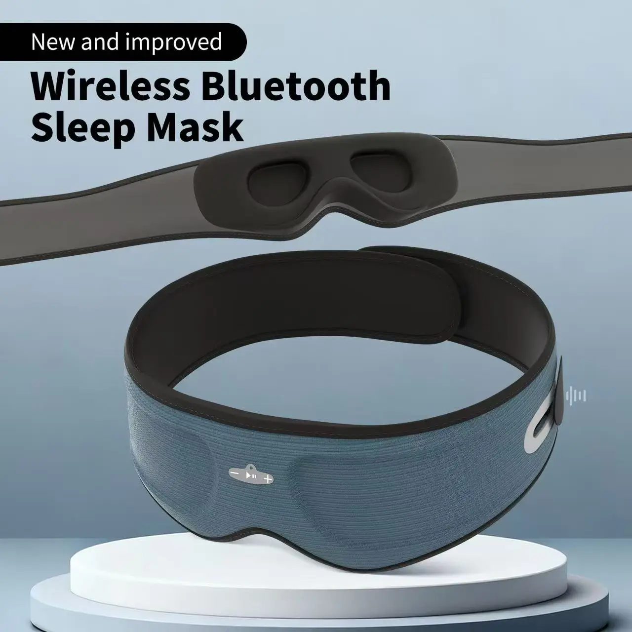 Bluetooth-Musik-3D-Schlafmaske, kabellose Kopfhörer, atmungsaktive, lichtblockierende Augenabdeckung, abnehmbarer, waschbarer Augenschutz für Reisen