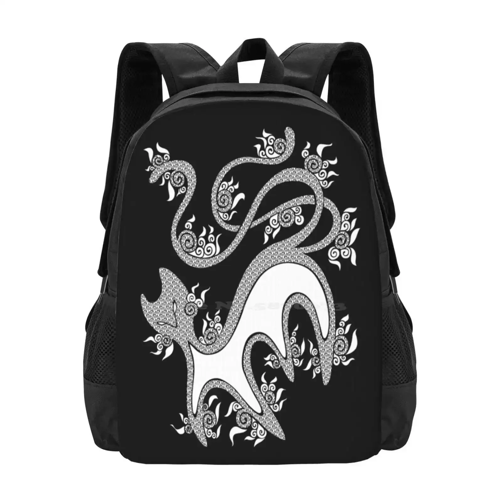 

Two Tailed Cat - Black Hot Sale Schoolbag Backpack Fashion Bags Two Tailed Cat Nekomata Mythical Flames