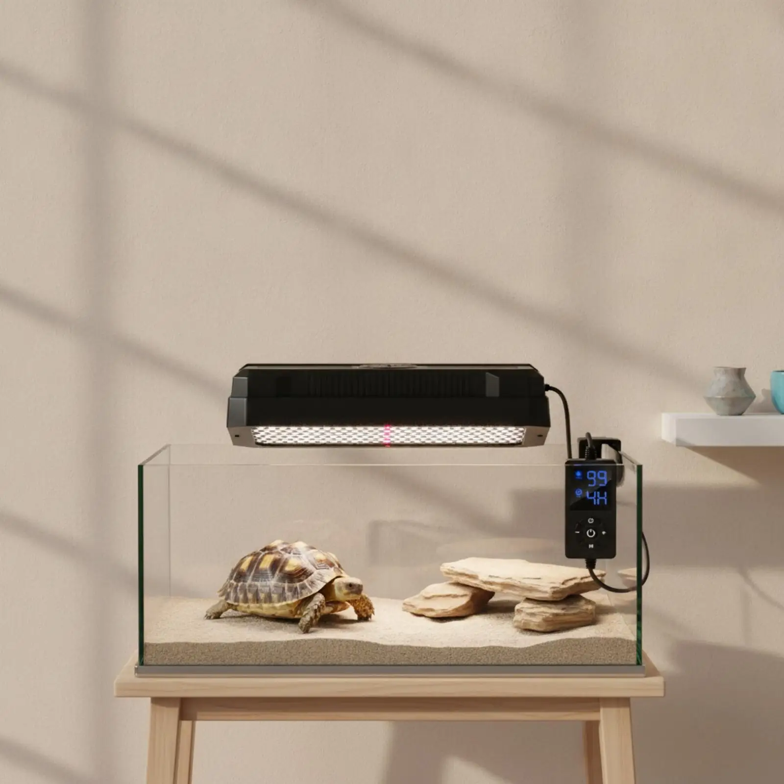 High Performance UVB Reptile Light with Honeycomb Panel and Digital Display for Lizard Habitat