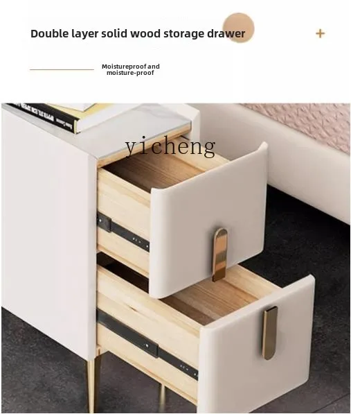 TQH Modern Simple Bedside Table Lnternet Celebrity Solid Wood Bedside Cabinet Light Luxury Mini Bedroom Storage Furniture