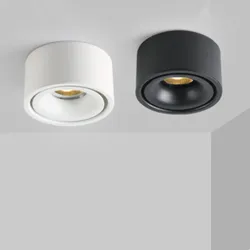 Dimmable Round Surface Mounted LED Downlights COB 12W15W Mounted Ceiling Lamps Spot Light AC110V/220V Ceiling Lamp Home business
