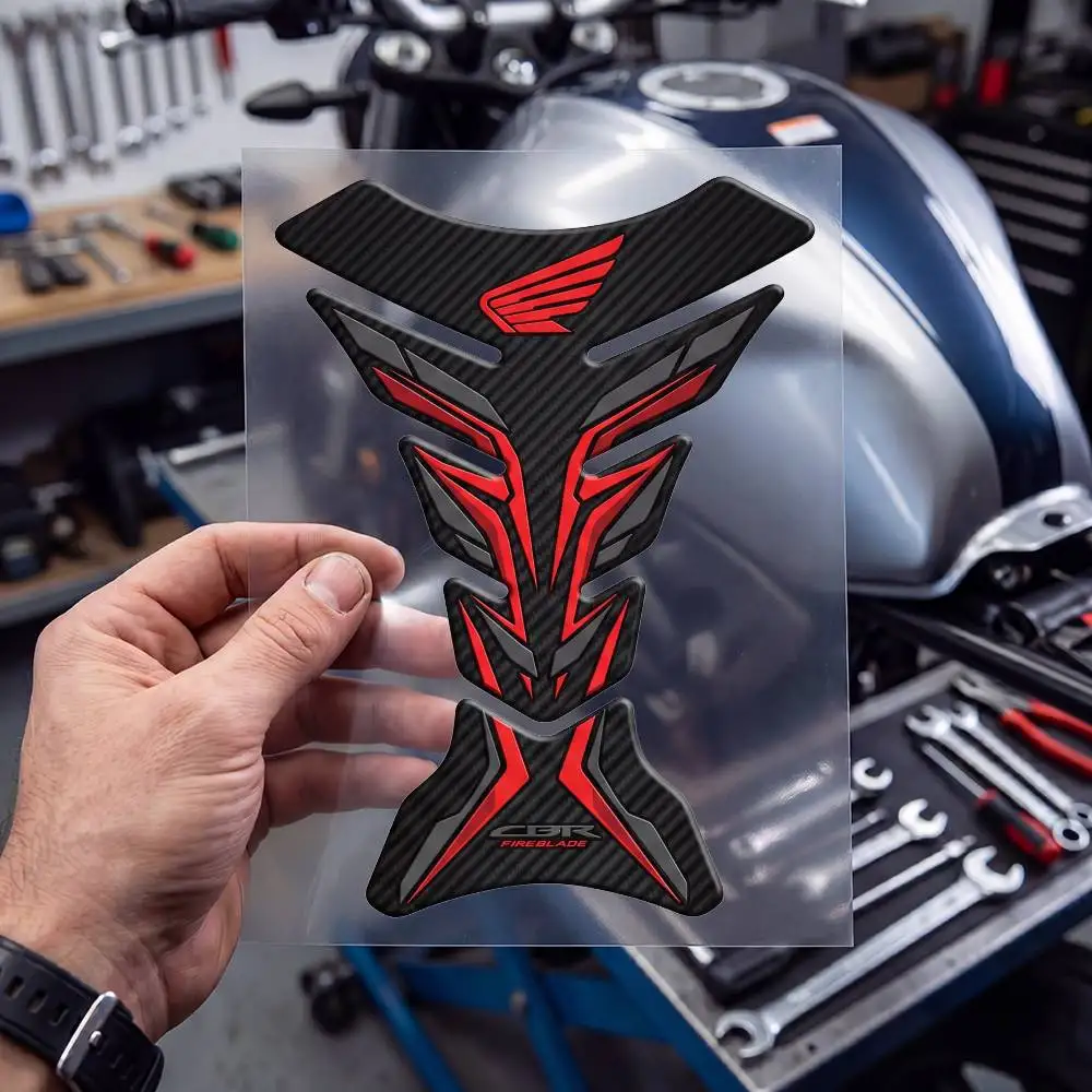 FOR HONDA Motorcycle PVC Tank Pad Tank Cap Protector Racing Sticker Universal