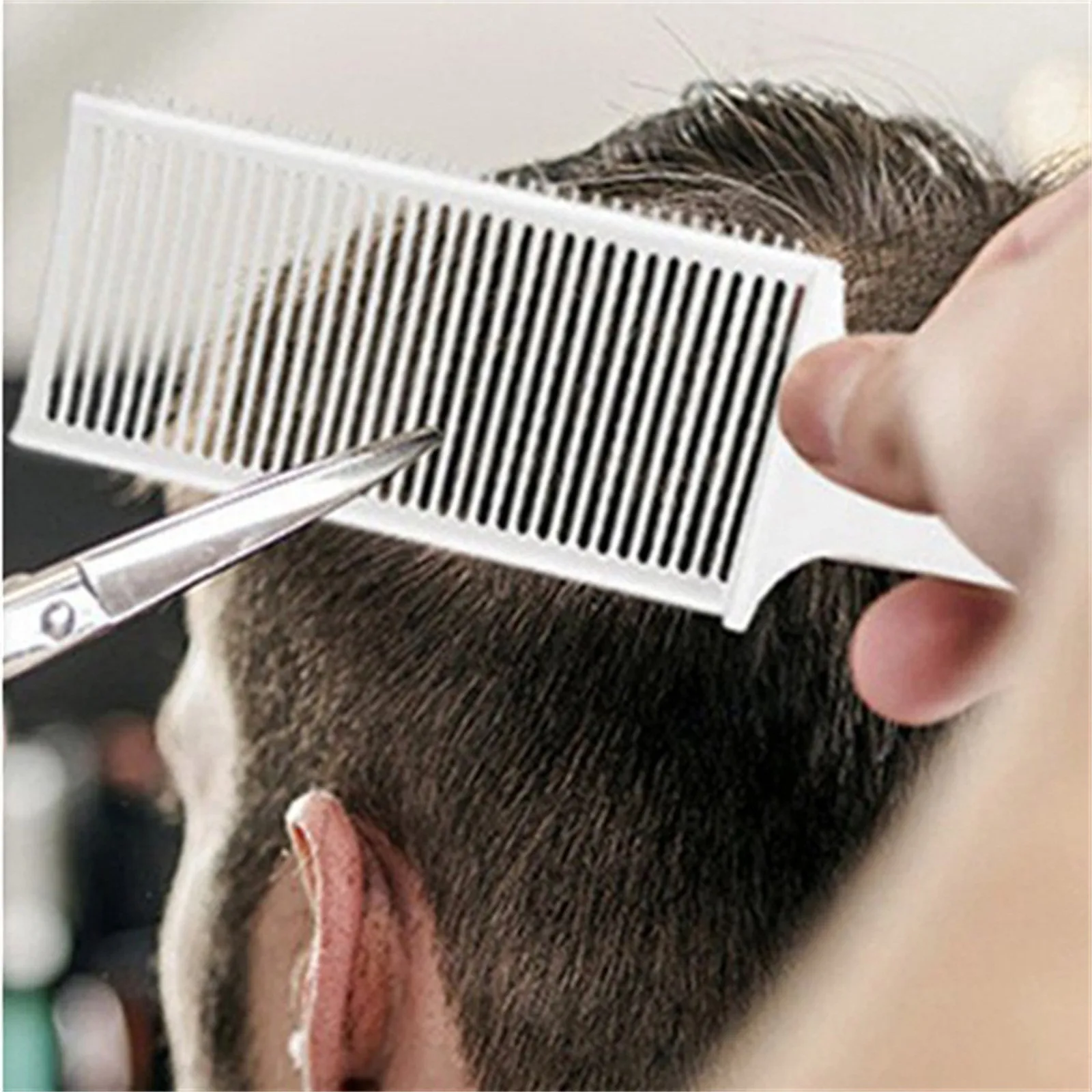 Peine de peluquería curvo, peine superior plano, peine resistente al calor, pieza de peine guía, 1 Uds.