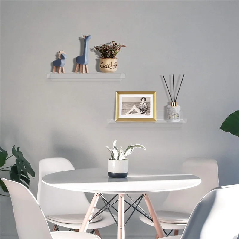 ABWR-2Pack étagères en acrylique pour rangement mural, étagères flottantes de 15 pouces pour enfants, organisateur d'étagère d'affichage pour salle de bain, chambre à coucher