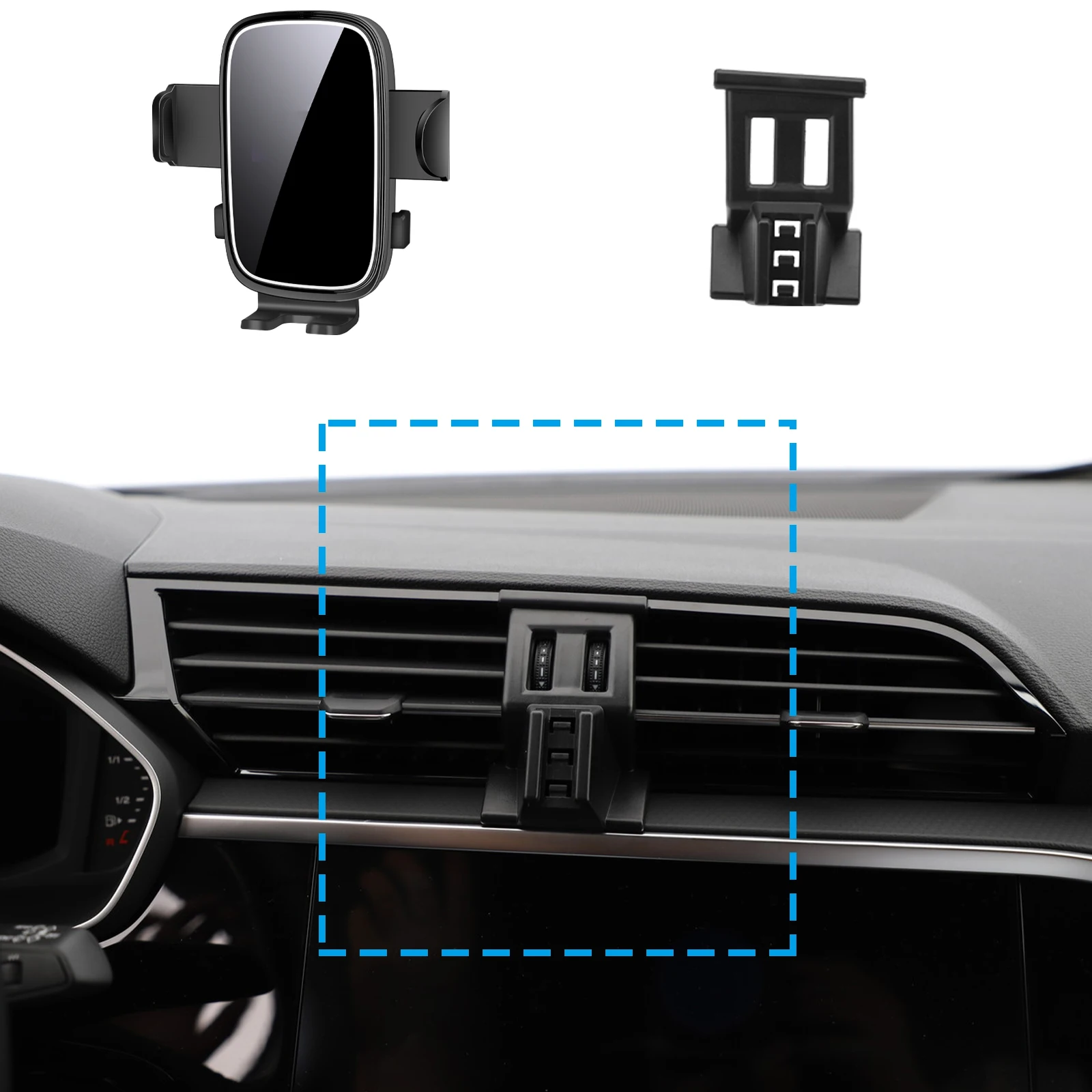 

fit for AUDI Q3 2019 2020 2021 2022 2023 2024 Custom Fit Phone Holder Mount Dashboard Screen Base No Drill Car​​ accessoires