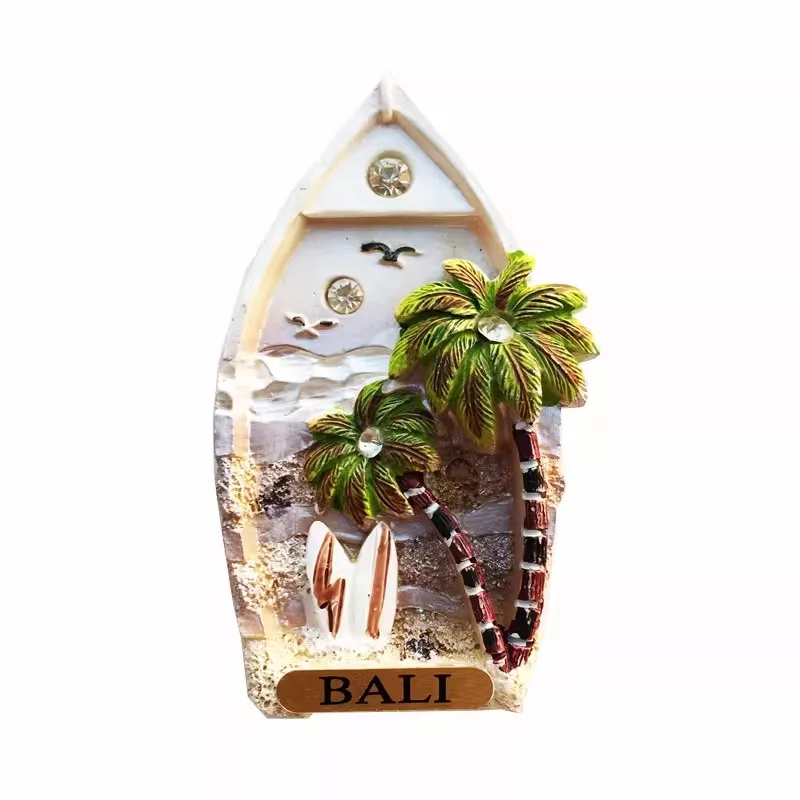 Magnetic refrigerator sticker Indonesia Bali tourism memorial ocean wind three-dimensional painting decorative crafts